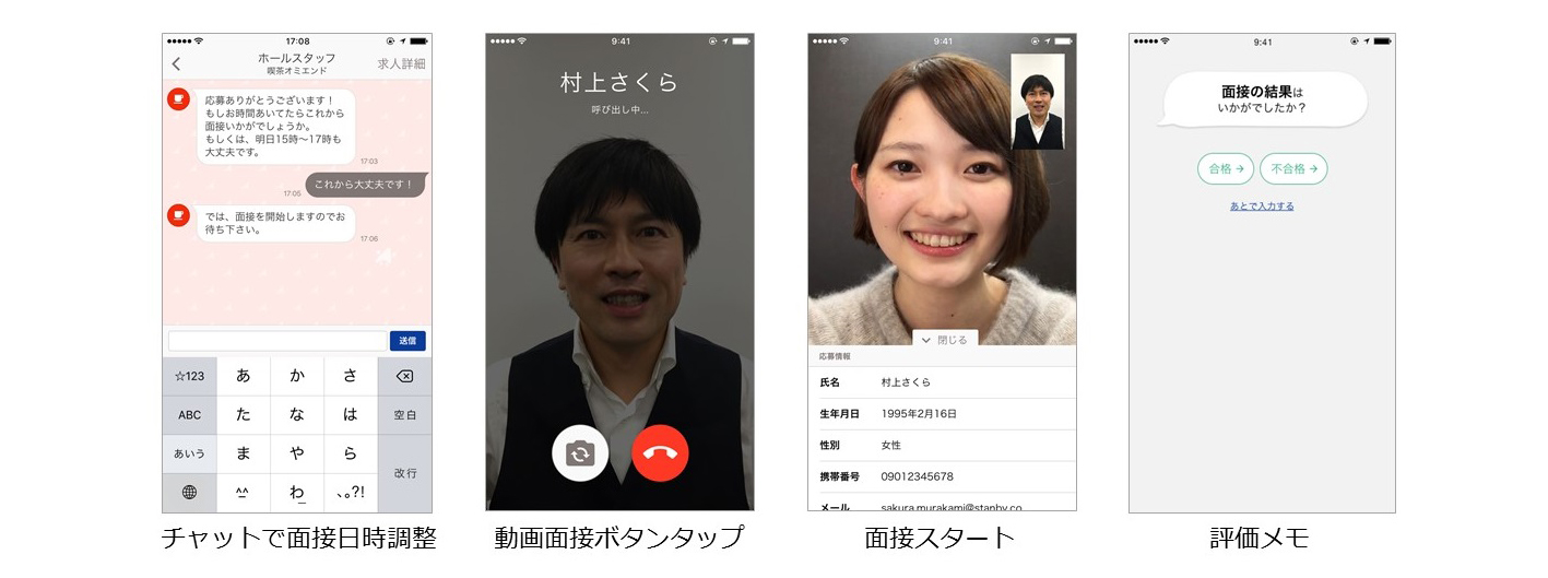 チャット動画面接の流れ（企業）