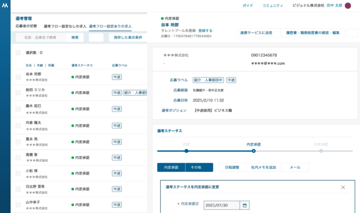 システムUI画面のイメージ。「入社手続き」を自動化。